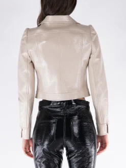 COURREGES Giacche<GIACCA VINILE REEDITION Beige, Bianco