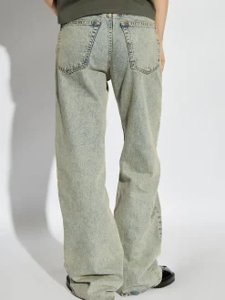 MM6 MAISON MARGIELA Jeans<JEANS A VITA BASSA DOUBLE TONE Verde