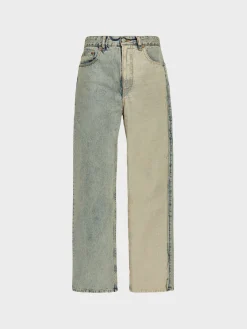 MM6 MAISON MARGIELA Jeans<JEANS A VITA BASSA DOUBLE TONE Verde