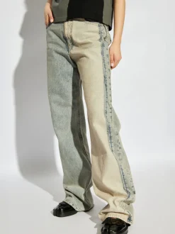 MM6 MAISON MARGIELA Jeans<JEANS A VITA BASSA DOUBLE TONE Verde