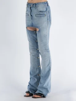 COURREGES Jeans<JEANS CHAPS BLUE DENIM Azzurro