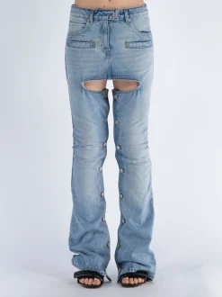 COURREGES Jeans<JEANS CHAPS BLUE DENIM Azzurro