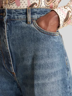 ETRO Jeans<JEANS CON PEGASO RICAMATO Azzurro