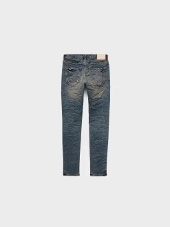 PURPLE BRAND Jeans<JEANS CON TOPPE E FRANGE STRETCH DENIM Azzurro