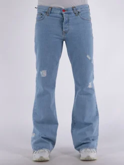 MEMBERS OF THE RAGE Jeans<JEANS FLARED DENIM Azzurro