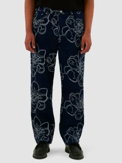 ARTE Jeans<JEANS FLOWER STITCH ALL-OVER Bianco, Blu