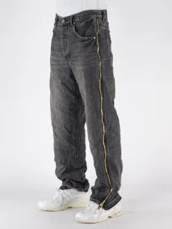 PURPLE BRAND Jeans<JEANS FULL SIDE ZIP Grigio