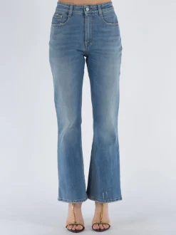 STELLA MCCARTNEY Jeans<JEANS LIGHT BLUE VINTAGE 90'S CROP FLARE Azzurro