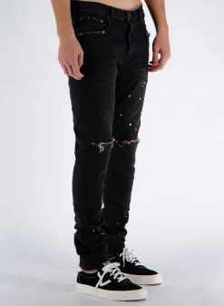 PURPLE DENIM Jeans<JEANS P001 BLACK OVER SPRAY Nero