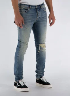 PURPLE DENIM Jeans<JEANS P001 WORN Azzurro, Grigio