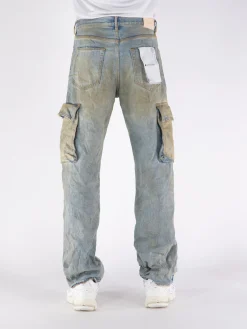 PURPLE BRAND Jeans<JEANS RELAXED CARGO DIRTY Azzurro