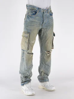 PURPLE BRAND Jeans<JEANS RELAXED CARGO DIRTY Azzurro