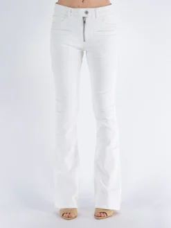 COURREGES Jeans<JEANS ZIPPER WHITE DENIM Bianco