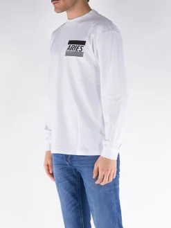 ARIES T-Shirt<MAGLIA GIROCOLLO ML CREDIT CARD Bianco, Nero