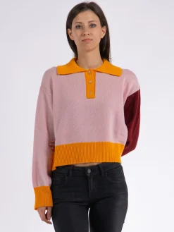 MARNI Polo<MAGLIONE POLO IN CASHMERE Arancione, Rosa, Rosso