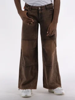ARIES Pantaloni<PANTALONE ACID LOW RISE FLARE Marrone