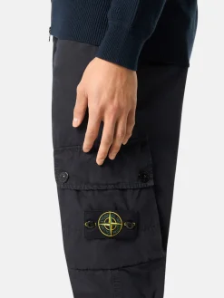 STONE ISLAND Pantaloni<PANTALONE CARGO BRUSHED ORGANIC COTTON CANVAS OLD EFFECT Blu