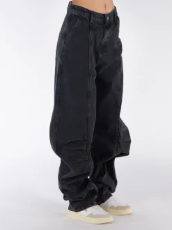ROTATE BIRGER CHRISTENSEN Pantaloni<PANTALONE CARGO WASHED DENIM Nero