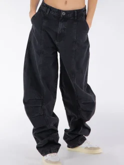 ROTATE BIRGER CHRISTENSEN Pantaloni<PANTALONE CARGO WASHED DENIM Nero