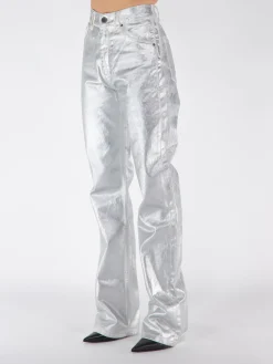 ROTATE BIRGER CHRISTENSEN Pantaloni<PANTALONE COATED DENIM PANT Bianco