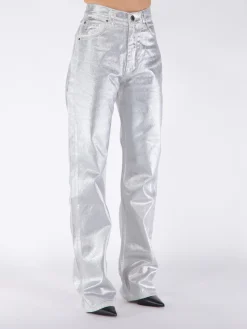 ROTATE BIRGER CHRISTENSEN Pantaloni<PANTALONE COATED DENIM PANT Bianco