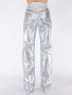 ROTATE BIRGER CHRISTENSEN Pantaloni<PANTALONE COATED DENIM PANT Bianco