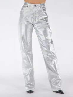 ROTATE BIRGER CHRISTENSEN Pantaloni<PANTALONE COATED DENIM PANT Bianco