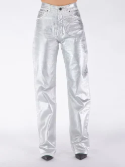 ROTATE BIRGER CHRISTENSEN Pantaloni<PANTALONE COATED DENIM PANT Bianco