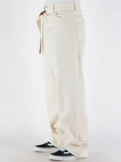 MARCELO BURLON Pantaloni<PANTALONE CROSS COTTON BELT OVER Bianco