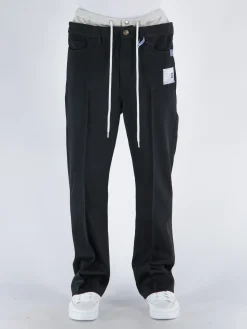 MAISON MIHARA YASUHIRO Pantaloni<PANTALONE DOUBLE WAIST WESTERN Bianco, Nero