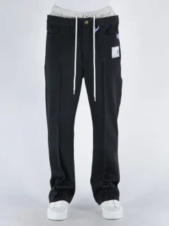 MAISON MIHARA YASUHIRO Pantaloni<PANTALONE DOUBLE WAIST WESTERN Bianco, Nero