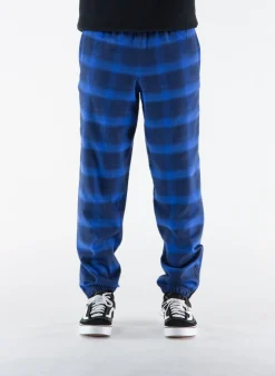 MARCELO BURLON Pantaloni<PANTALONE FLANEL CHECK JOGGING ZIP Blu