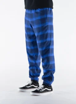 MARCELO BURLON Pantaloni<PANTALONE FLANEL CHECK JOGGING ZIP Blu