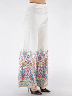 ETRO Pantaloni<PANTALONE IN COTONE CON STAMPA Bianco, Viola