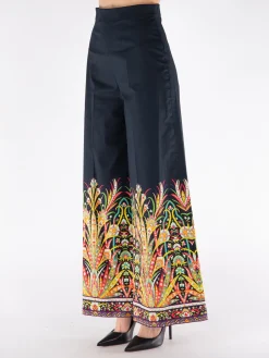 ETRO Pantaloni<PANTALONE IN COTONE CON STAMPA Blu, Grigio, Nero, Rosso, Verde
