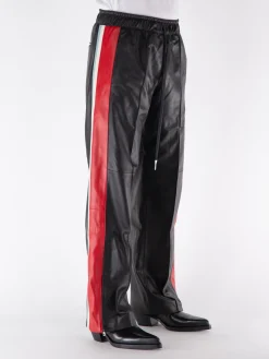 NAHMIAS Pantaloni<PANTALONE LEATHER TRACK Bianco, Nero, Rosso