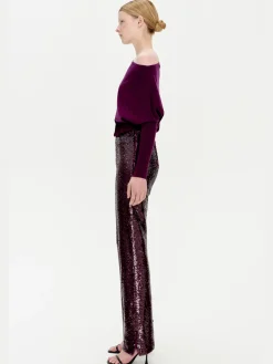 SIMKHAI Pantaloni<PANTALONE LILITA SEQUIN Viola