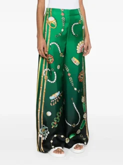 CASABLANCA Pantaloni<PANTALONE PRINTED WIDE LEG Giallo, Rosa, Rosso, Verde