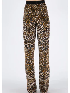 TOM FORD Pantaloni<PANTALONE REFLECTED LEOP STRETCH SILK SATIN Beige, Marrone, Multicolor, Nero