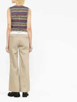 PALM ANGELS Pantaloni<PANTALONE REVERSED WAISTBAND CHINO Beige
