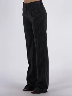 ALESSANDRA RICH Pantaloni<PANTALONE SARTORIALE GESSATO Bianco, Nero