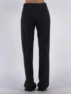ALESSANDRA RICH Pantaloni<PANTALONE SARTORIALE GESSATO Bianco, Nero