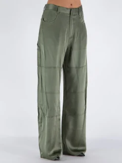 DION LEE Pantaloni<PANTALONE SATIN WORK Verde