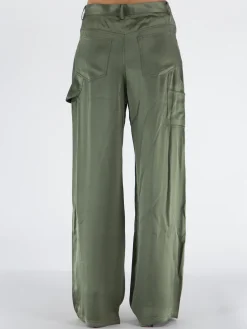 DION LEE Pantaloni<PANTALONE SATIN WORK Verde