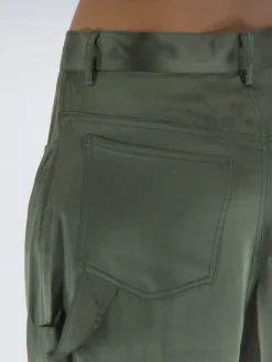 DION LEE Pantaloni<PANTALONE SATIN WORK Verde