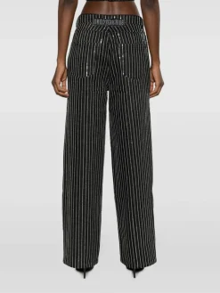 ROTATE BIRGER CHRISTENSEN Pantaloni|Giacche<PANTALONE SEQUIN TWILL WIDE Nero