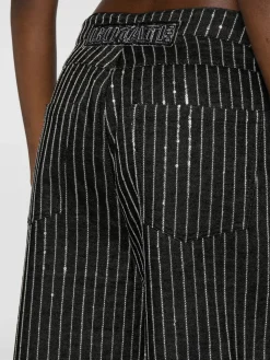 ROTATE BIRGER CHRISTENSEN Pantaloni|Giacche<PANTALONE SEQUIN TWILL WIDE Nero