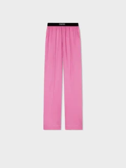 TOM FORD Pantaloni<PANTALONE STRETCH SILK SATIN Rosa