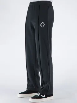 MARCELO BURLON Pantaloni<PANTALONE TEMPERA CROSS LOOSE Bianco, Nero