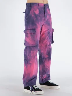 OFF-WHITE Pantaloni<PANTALONE TIE DYE CONTOUR CARGO Rosa, Viola
